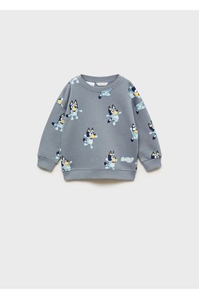 سوئیشرت آبی بچه گانه ساده MANGO Baby - کد 884984632