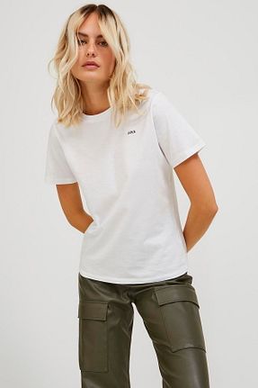 تیشرت سفید زنانه رگولار Jack & Jones - کد 884966552