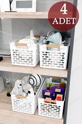 سبد سفید پلاستیک DOVİ HOME - کد 885045726