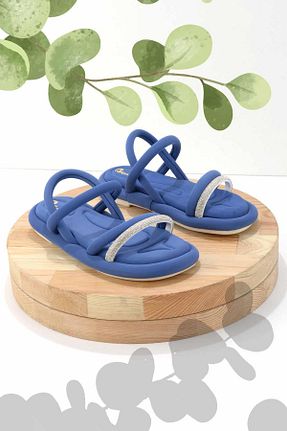صندل آبی زنانه پاشنه ضخیم Bambi - کد 730717588