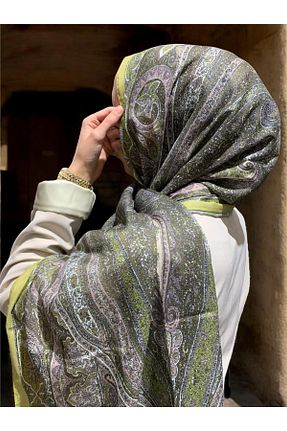 شال سبز زنانه پنبه ای Baştacı - کد 865511218