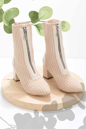 بوت / نیم بوت بژ زنانه پارچه ای Bambi - کد 155024001