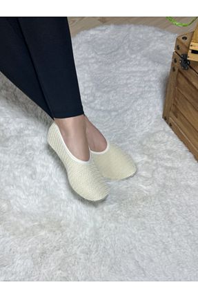 پاپوش سفید زنانه پارچه ای Patiköşe - کد 880465234