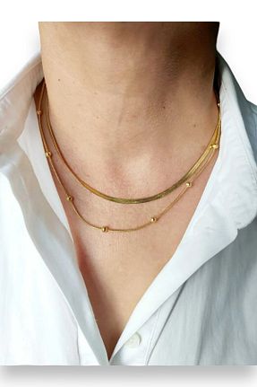 گردنبند استیل ( فولاد ) زرد زنانه استیل (فولاد) eleganzo - کد 872040330
