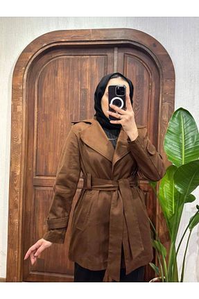 ترنچکت قهوه ای زنانه پلی استر TANISA - کد 885049177