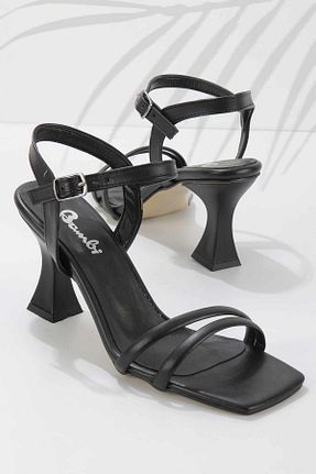 کفش پاشنه بلند کلاسیک مشکی زنانه چرم مصنوعی Bambi - کد 225574491