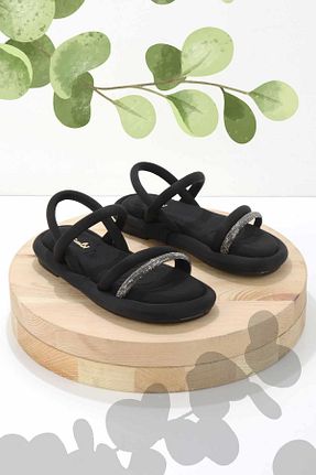 صندل مشکی زنانه پاشنه ضخیم Bambi - کد 728710064