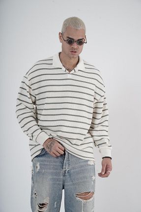 پلیور طوسی مردانه اورسایز Butik - کد 885094184