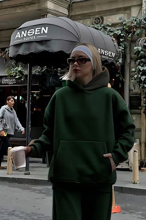 سوئیشرت خاکی زنانه ساده YAKAMEL - کد 885133559