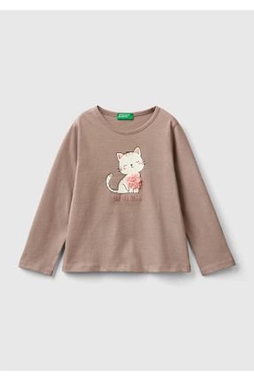 تیشرت قهوه ای بچه گانه رگولار United Colors of Benetton - کد 849109475