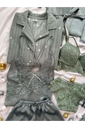 ربدوشام سبز زنانه ساتن Lena Homewears - کد 885147876