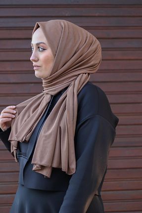 شال قهوه ای زنانه پنبه پلی استر SAYRA - کد 847010630