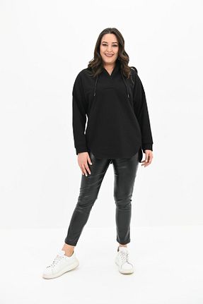 سوئیشرت سایز بزرگ مشکی زنانه سایز بزرگ Koza Butik - کد 885146633