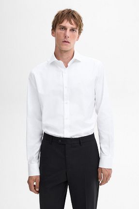 پیراهن سفید مردانه رگولار Massimo Dutti - کد 857864196
