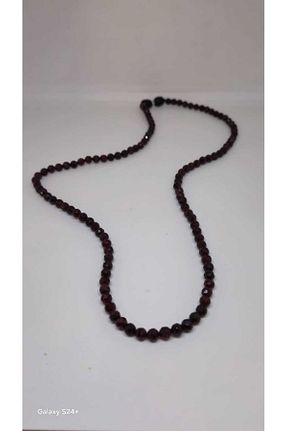 گردنبند جواهر زرشکی زنانه سنگ طبیعی yezra doğaltas - کد 885174685