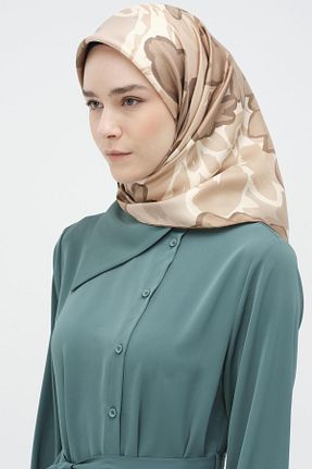 روسری قهوه ای 90 x 90 Tuğba - کد 885179922