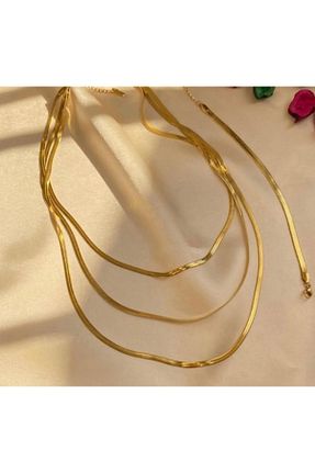 گردنبند استیل ( فولاد ) طلائی زنانه استیل (فولاد) sunsetaccesoryy - کد 885196363