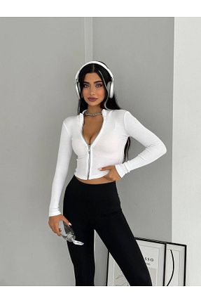 بلوز سفید زنانه ساده DENİM WARILL - کد 885201512