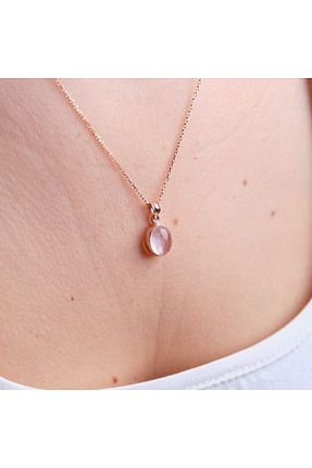 گردنبند نقره صورتی زنانه 925 عیار Venüs Doğal Taş - کد 757131758