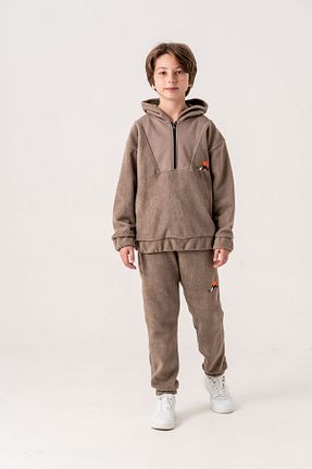 ست بالاتنه و پائین تنه قهوه ای بچه گانه بافت Mışıl Kids - کد 885199640
