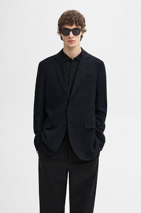 کت بلیزر سرمه ای مردانه پشم Massimo Dutti - کد 881889580