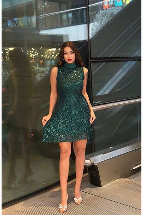 لباس سبز زنانه بافتنی İNCİM BOUTIQUE - کد 885273410