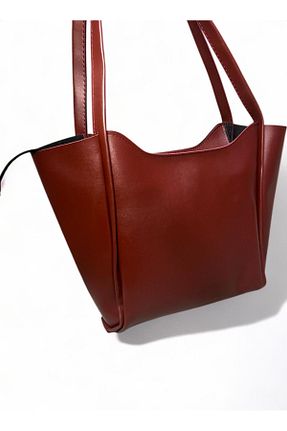کیف دوشی زرشکی زنانه چرم مصنوعی shining bag - کد 885544927