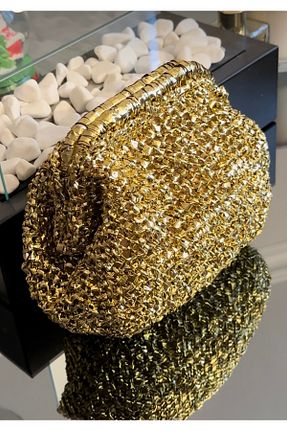کیف دستی طلائی زنانه ابعاد کوچک AYLAKAYA - کد 884635569