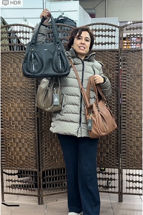 کیف دوشی مشکی زنانه چرم مصنوعی SHEBELLA ÇANTA - کد 885381053