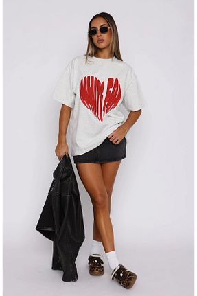 تیشرت سفید زنانه اورسایز The Champ Clothing - کد 885400978
