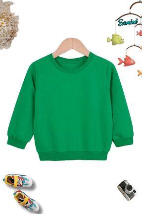 سوئیشرت سبز بچه گانه چاپی Evomind - کد 885394002