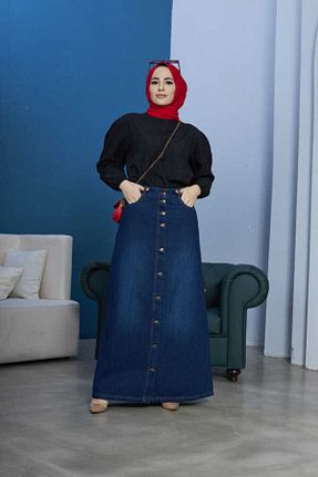 دامن حجاب سرمه ای زنانه جین Neways - کد 251165375