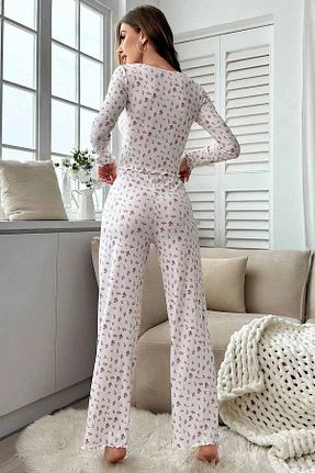 ست لباس راحتی سفید زنانه گلدار Merry See - کد 885407524