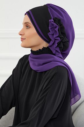 شال بنفش زنانه شیفون Aisha