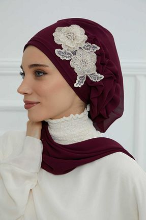 شال بنفش زنانه شیفون Aisha