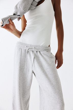 شلوار کرمگن طوسی زنانه پاچه گشاد H&M - کد 858378007