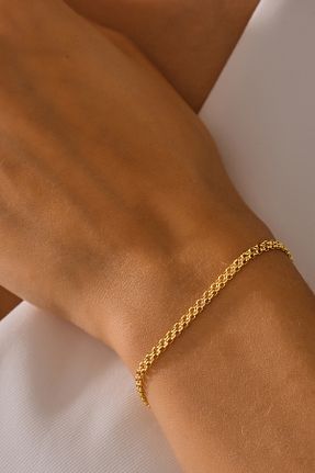 دستبند طلا زرد زنانه 14 عیار MOOM MÜCEVHERAT - کد 885487990
