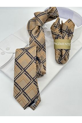 کراوات بژ مردانه میکروفیبر Gutiero - کد 885484476