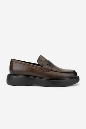 کفش لوفر قهوه ای مردانه چرم خالص Valmenti - کد 885483097