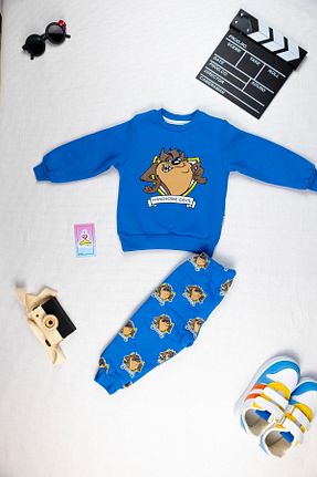 ست بالاتنه و پائین تنه آبی بچه گانه بافتنی Yalçınoğlu Kids - کد 885487861