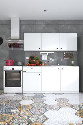 کابینت های آماده آشپزخانه سفید Suntalam Kenzlife - کد 744543223