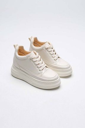 کفش اسنیکر بژ زنانه بند دار TUUBA SHOES - کد 885509596