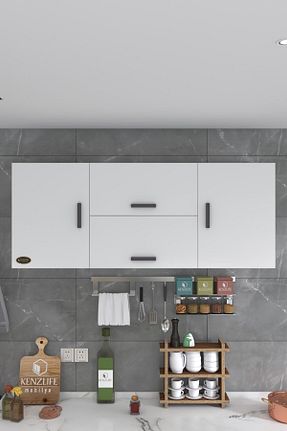 کابینت های آماده آشپزخانه سفید Suntalam Kenzlife - کد 472109203