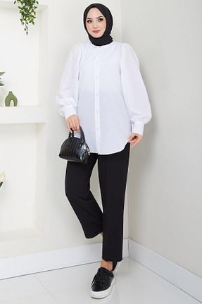 بلوز حجاب سفید زنانه رگولار hafsamina - کد 885516935