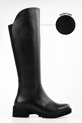 چکمه مشکی زنانه چرم خالص Shoeberry - کد 772314706