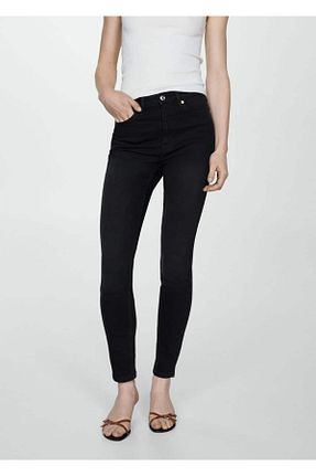 شلوار جین مشکی زنانه رگولار MANGO - کد 788742458