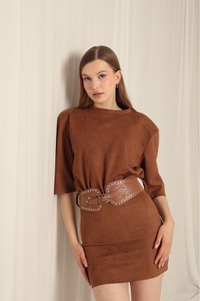 لباس قهوه ای زنانه بافتنی navien - کد 885554520