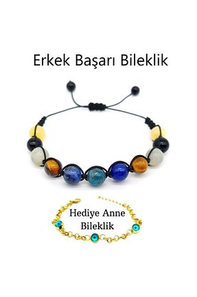 دستبند جواهر آبی مردانه سنگ طبیعی İKİZLER DOĞAL TAŞ - کد 159583037