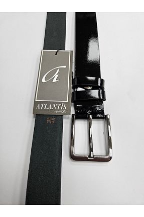 کمربند مشکی مردانه چرم خالص Atlantis Collection - کد 885560421
