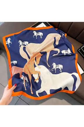روسری نارنجی پنبه پلی استر LWP Shop - کد 885590206